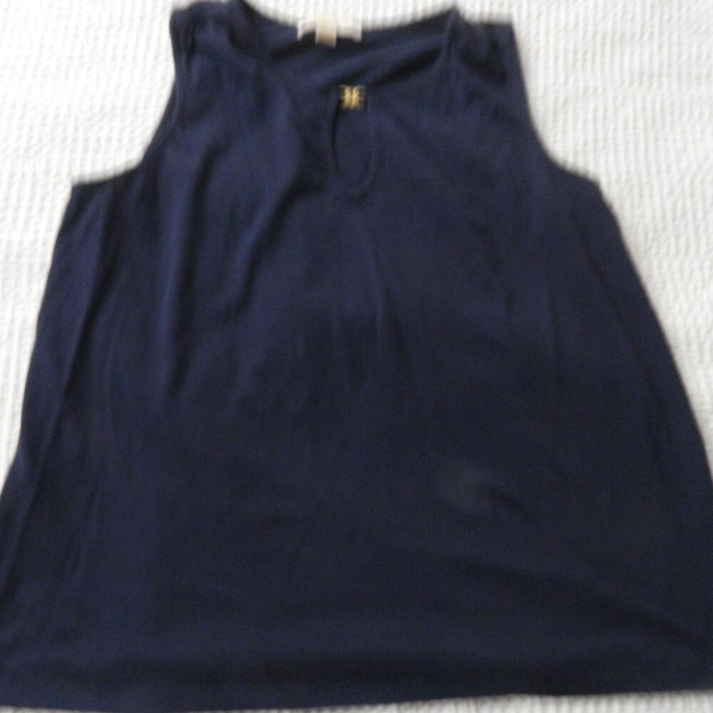 Michael Kors Navy Blue Keyhole Top XL